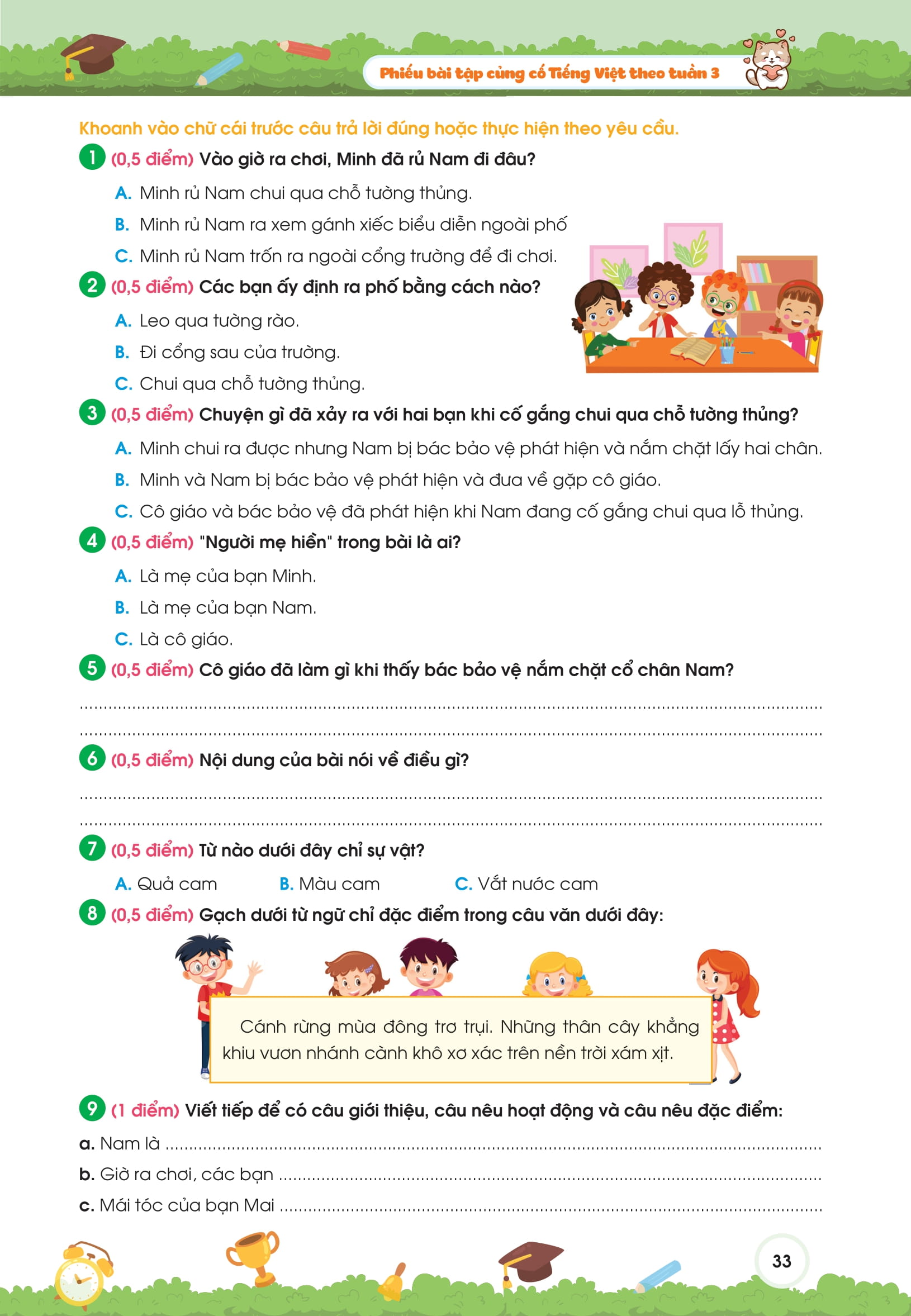 Bộ Phiếu Bài Tập Củng Cố Tiếng Việt Theo Tuần 3 - Ảnh 10