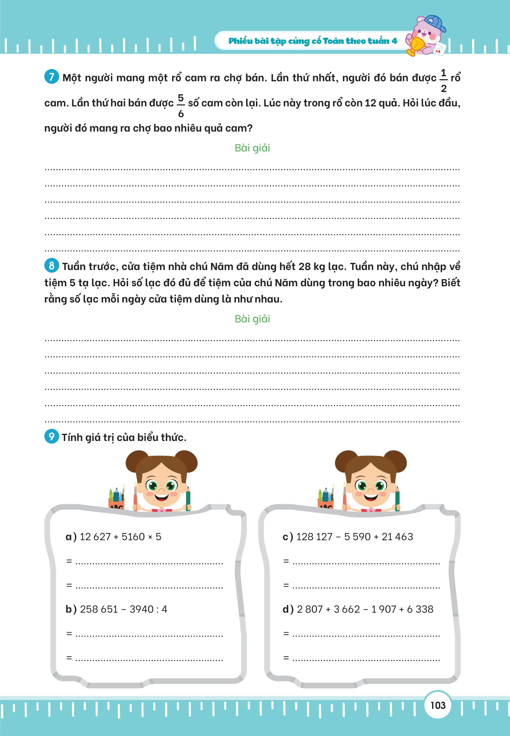 Bộ
						
										
										Phiếu Bài Tập Củng Cố Toán Theo Tuần 4 - Ảnh 18