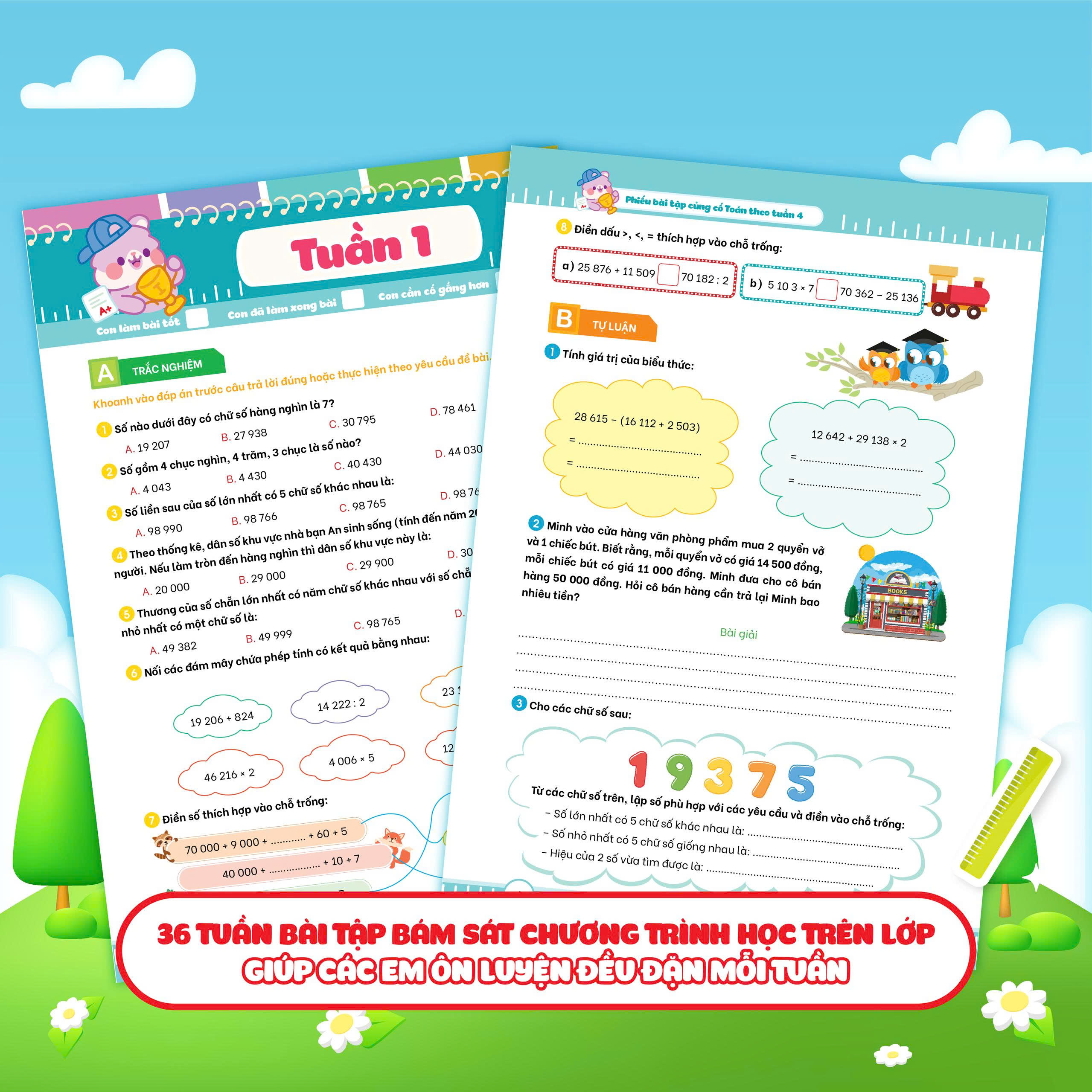 Bộ
						
										
										Phiếu Bài Tập Củng Cố Toán Theo Tuần 4 - Ảnh 5