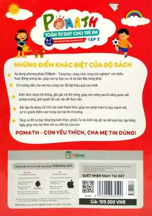 bộ pomath - toán tư duy cho trẻ em 6 - 7 tuổi (tập 1 + 2) (bộ 2 tập) - Ảnh 7