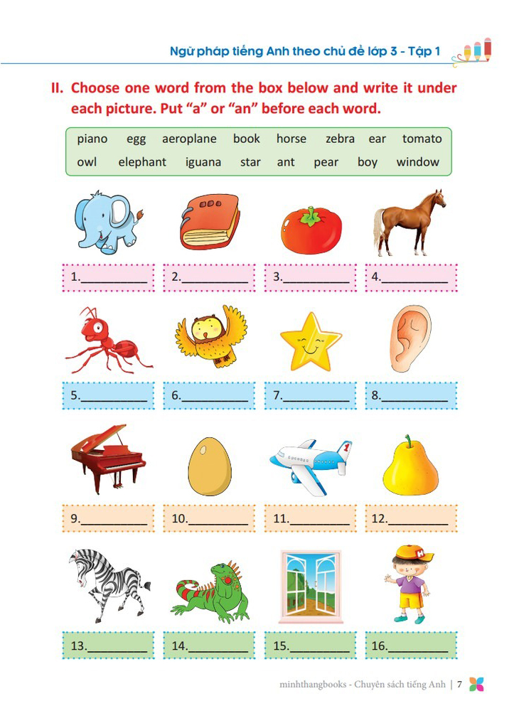 bộ primary grammar - ngữ pháp tiếng anh theo chủ đề lớp 3 - tập 1 (tái bản 2024) - Ảnh 4