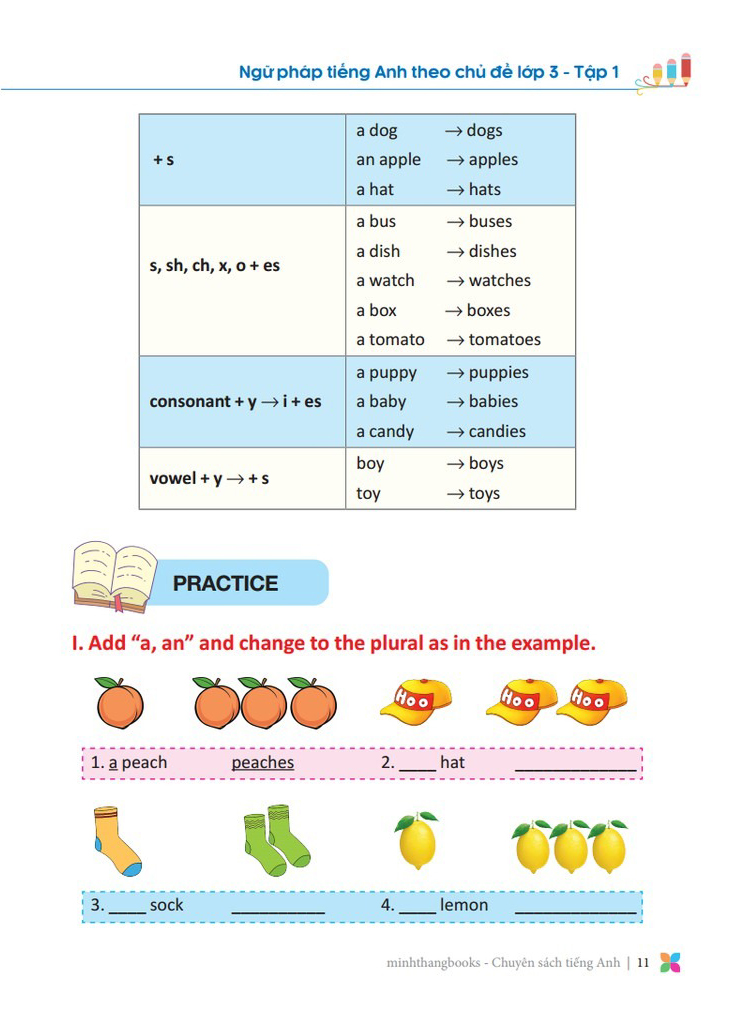 bộ primary grammar - ngữ pháp tiếng anh theo chủ đề lớp 3 - tập 1 (tái bản 2024) - Ảnh 8