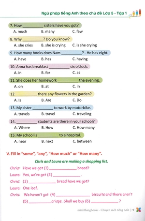 bộ primary grammar - ngữ pháp tiếng anh theo chủ đề lớp 5 - tập 1 - Ảnh 9