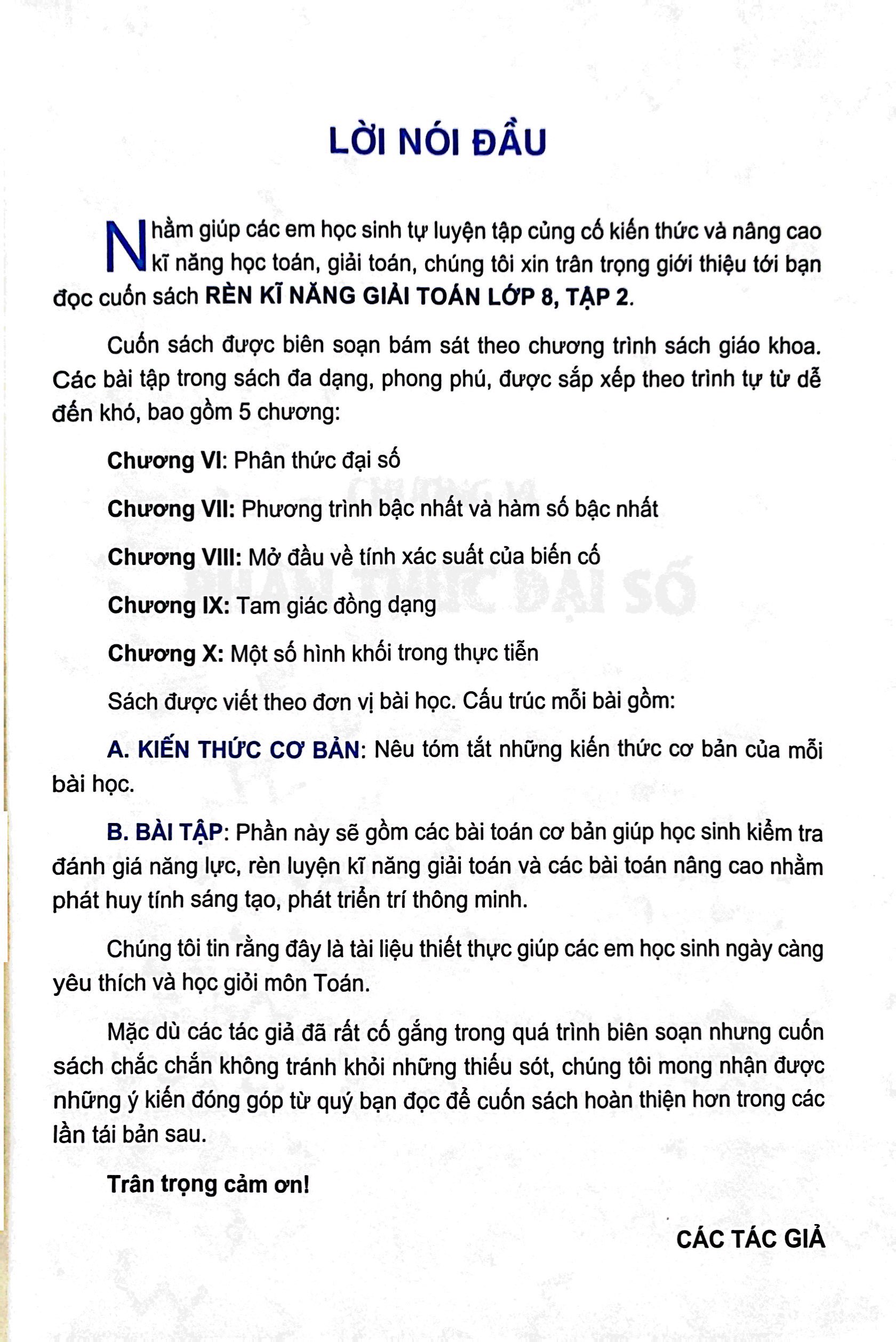 bộ rèn kĩ năng giải toán lớp 8 - tập 2 (theo chương trình giáo dục phổ thông mới) - Ảnh 3