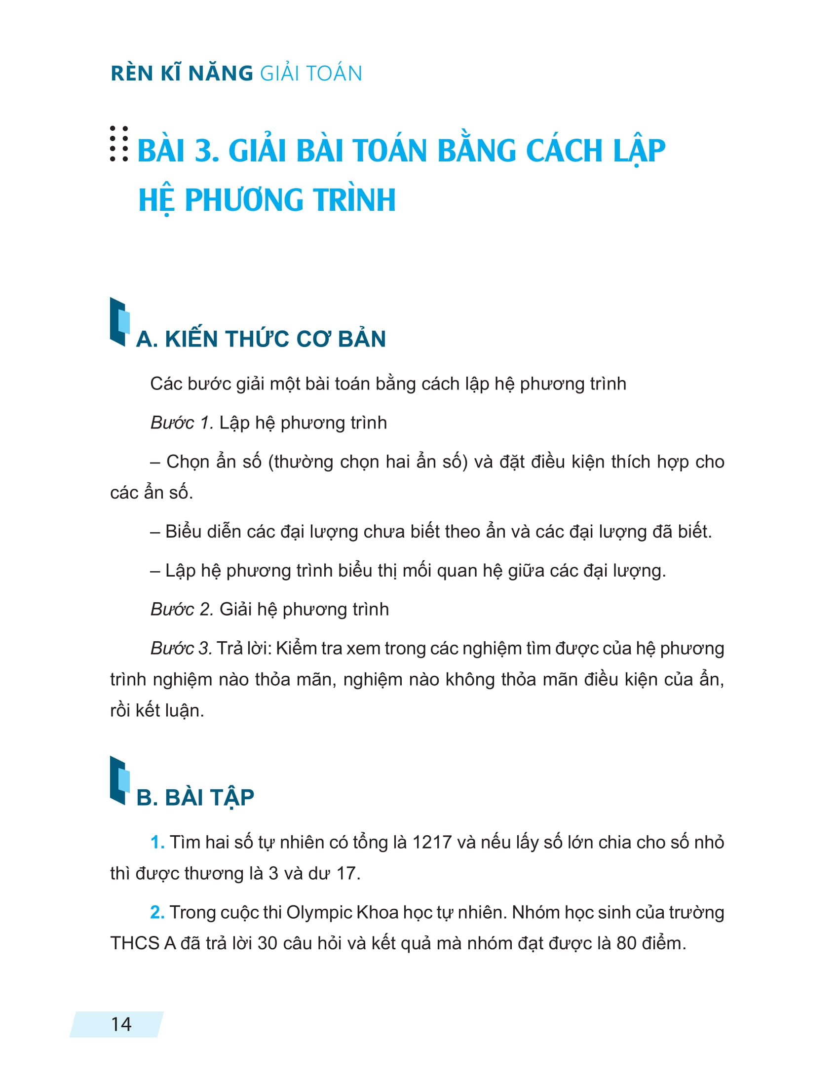 Bộ Rèn Kĩ Năng Giải Toán Lớp 9 - Tập 1 - Ảnh 13