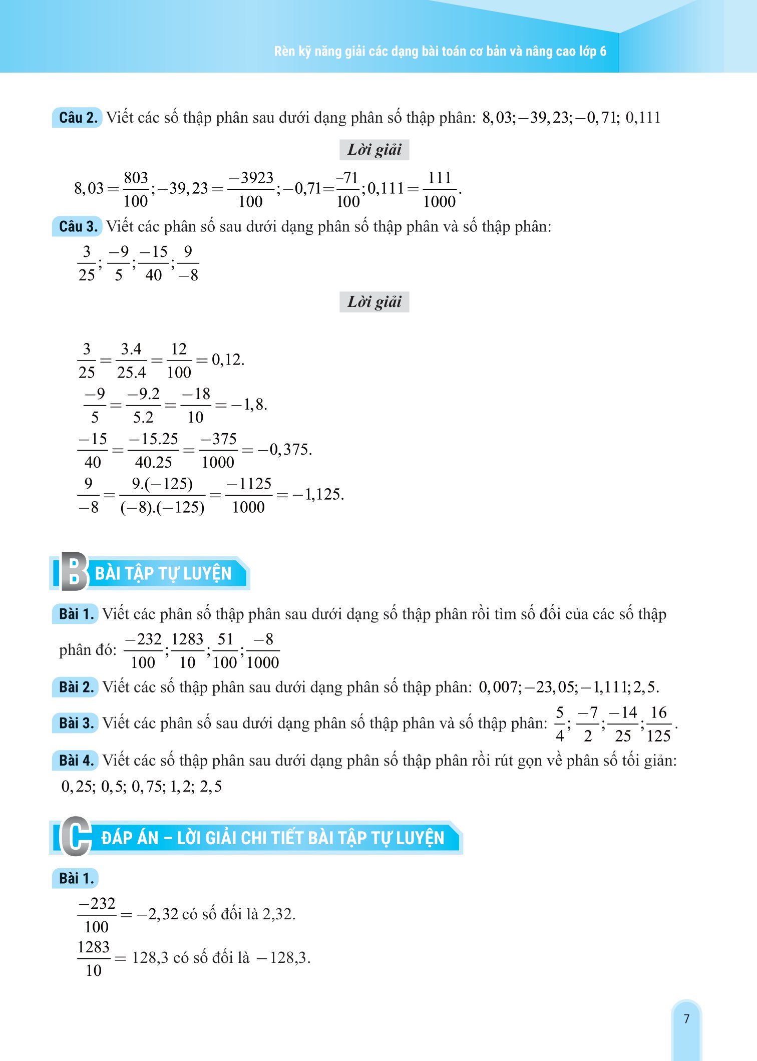 bộ rèn kỹ năng giải các dạng bài toán (cơ bản và nâng cao) lớp 6 - tập 2 - Ảnh 8