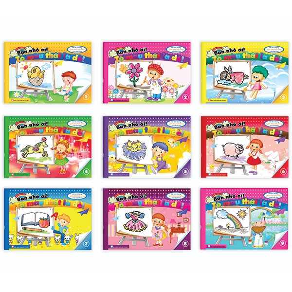 bộ sách bạn nhỏ ơi tô màu thật là dễ: vẽ lên những gam màu tươi sáng của trẻ thơ (bộ 9 cuốn) - Ảnh 2