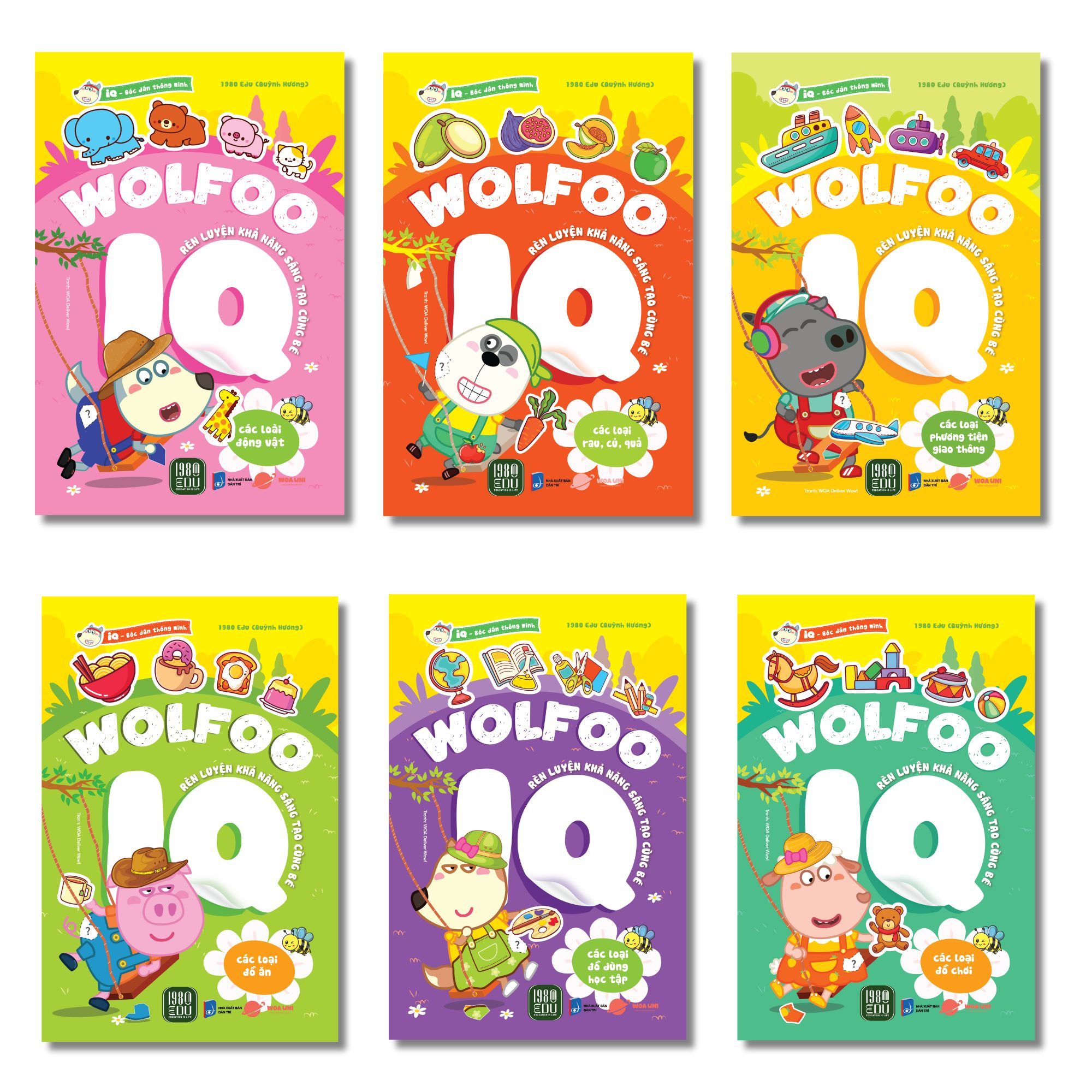 bộ sách bóc dán thông minh - wolfoo iq rèn luyện khả năng sáng tạo cùng bé (bộ 6 cuốn) - Ảnh 2