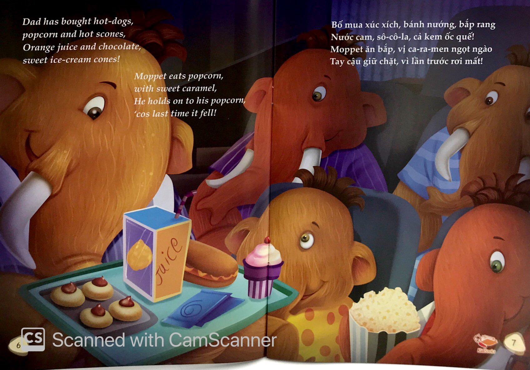 bộ sách chú voi moppet vui vẻ - voi ma-mut moppet đi xem phim - Ảnh 4