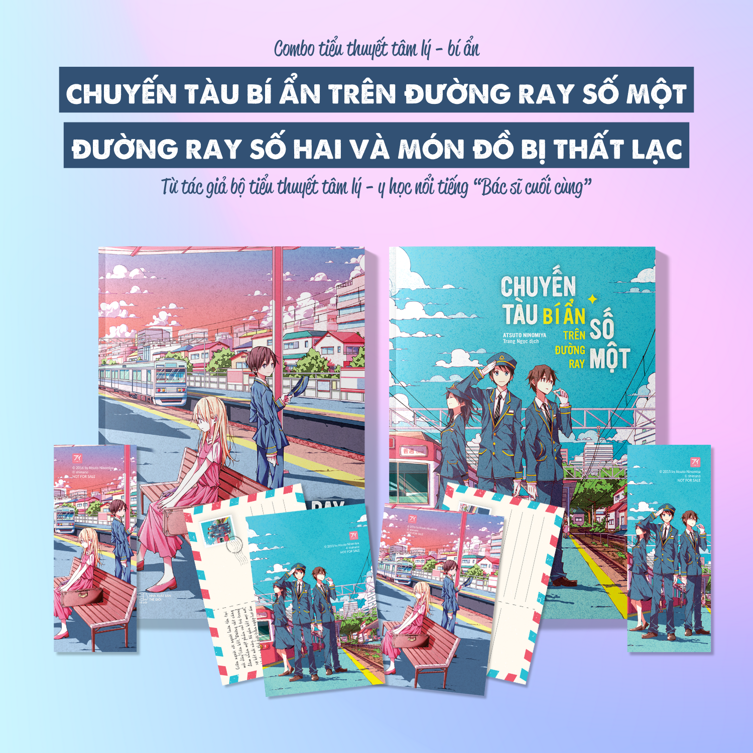 bộ sách chuyến tàu bí ẩn trên đường ray số một + đường ray số hai và món đồ bị thất lạc (bộ 2 cuốn) - tặng kèm 2 bookmark + 2 postcard - Ảnh 2