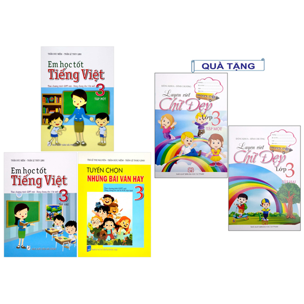 Bộ Sách Em Học Giỏi Tiếng Việt 3 (Bộ 3 Cuốn) - Tặng Kèm Sách Luyện Viết Chữ Đẹp Lớp 3 - Tập 1 + Tập 2