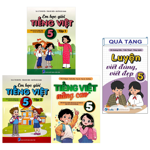 Bộ Sách Em Học Giỏi Tiếng Việt 5 (Bộ 3 Cuốn) - Tặng Kèm Sách Luyện Viết Đúng, Viết Đẹp 5