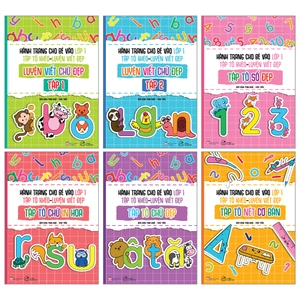 bộ sách hành trang cho bé vào lớp 1 - tập tô khéo-luyện viết đẹp (bộ 6 cuốn)