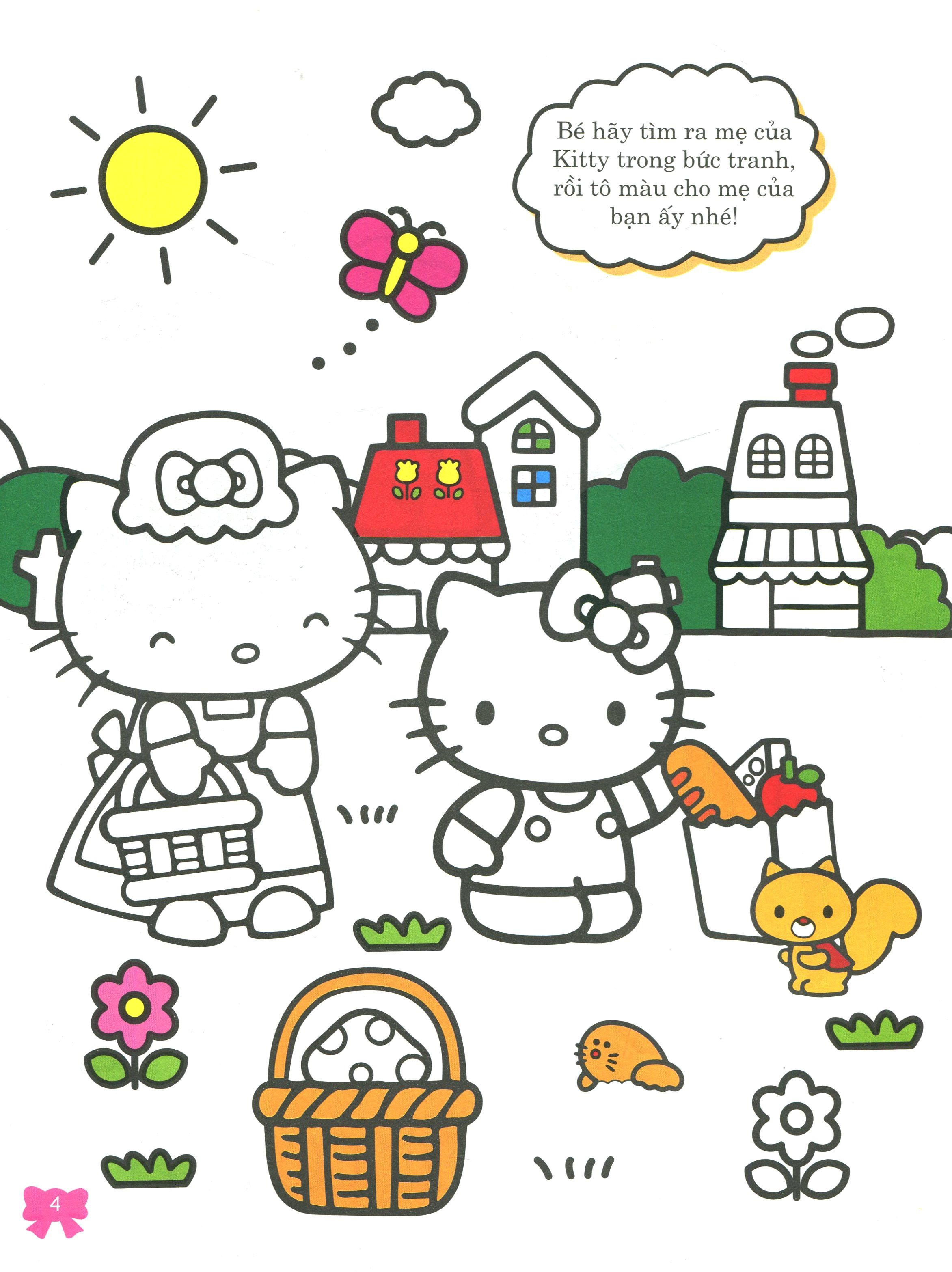 bộ sách hello kitty - rèn luyện khả năng - sách tô màu (bộ 4 cuốn) - Ảnh 13
