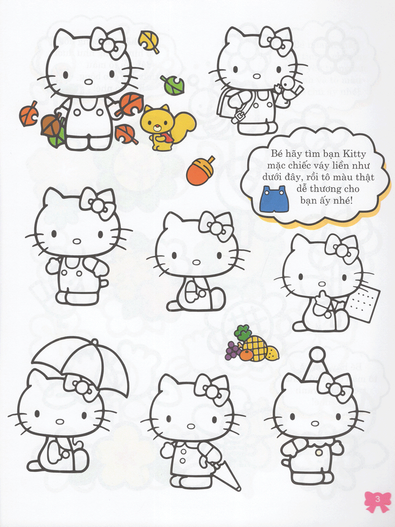 bộ sách hello kitty - rèn luyện khả năng - sách tô màu (bộ 4 cuốn) - Ảnh 4