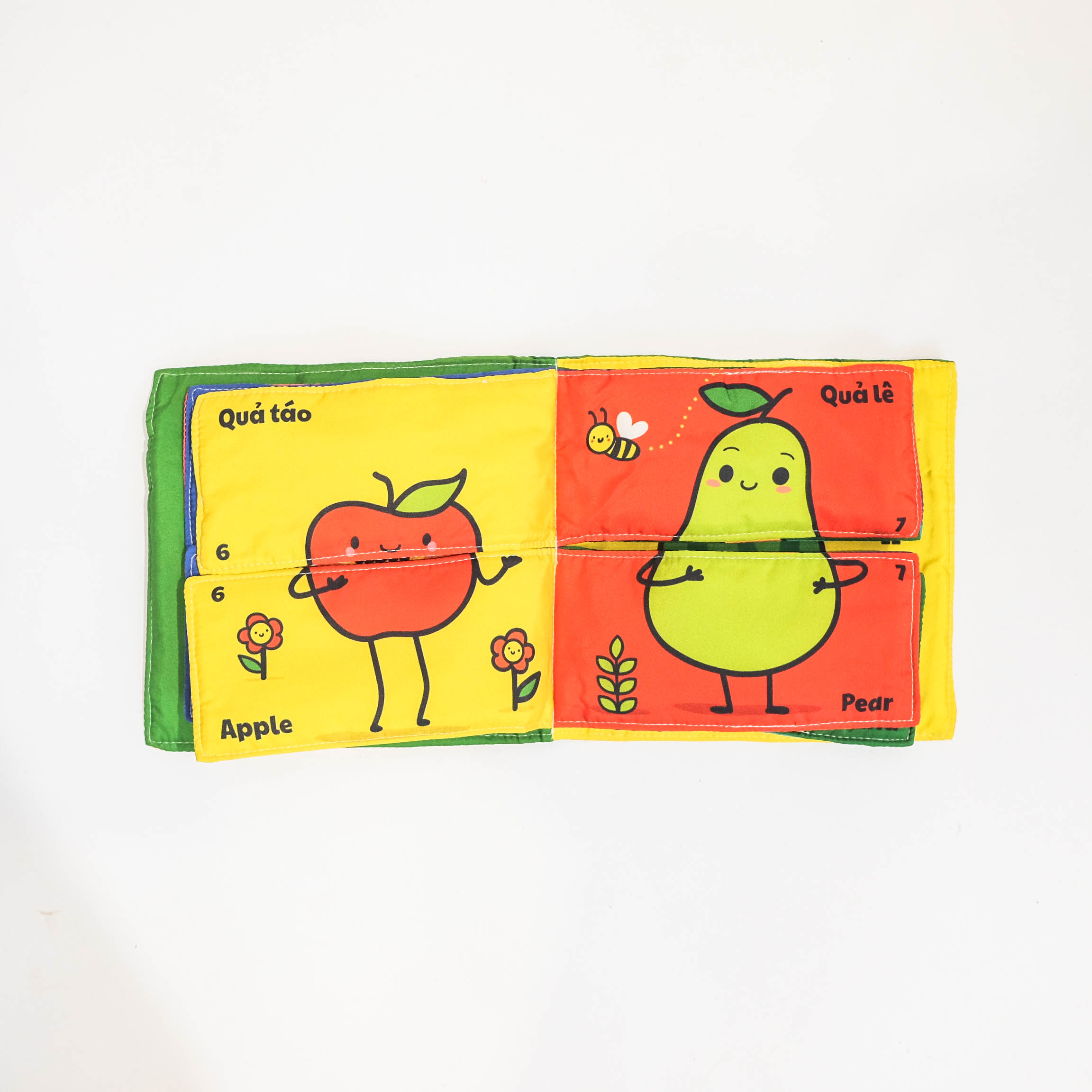 bộ sách lắp ghép kích thích tư duy logic đầu tiên cho bé: các loại quả (sách vải - song ngữ) (dành cho bé từ 0 tuổi) - Ảnh 6