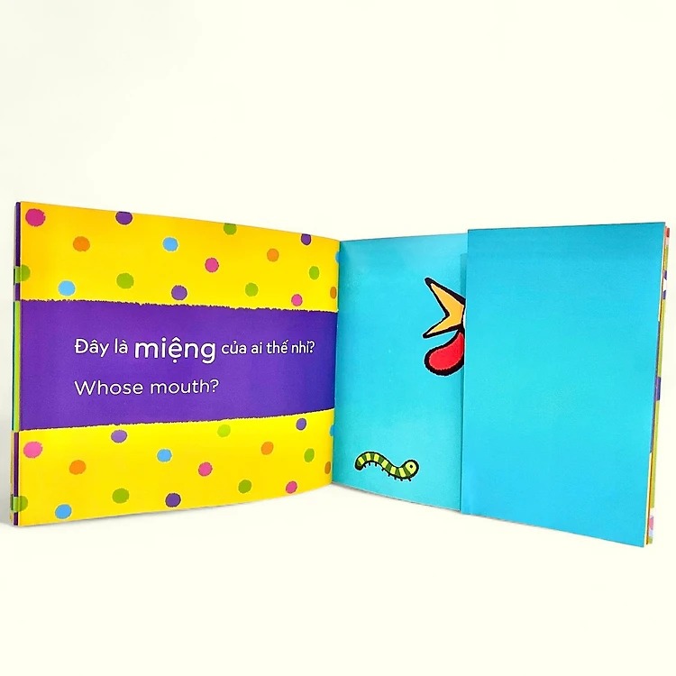 bộ sách lật mở khám phá song ngữ - miệng của ai thế nhỉ? - whose mouth? - Ảnh 3
