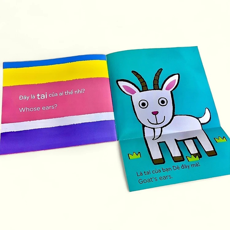 bộ sách lật mở khám phá song ngữ - tai của ai thế nhỉ? - whose ears? - Ảnh 4