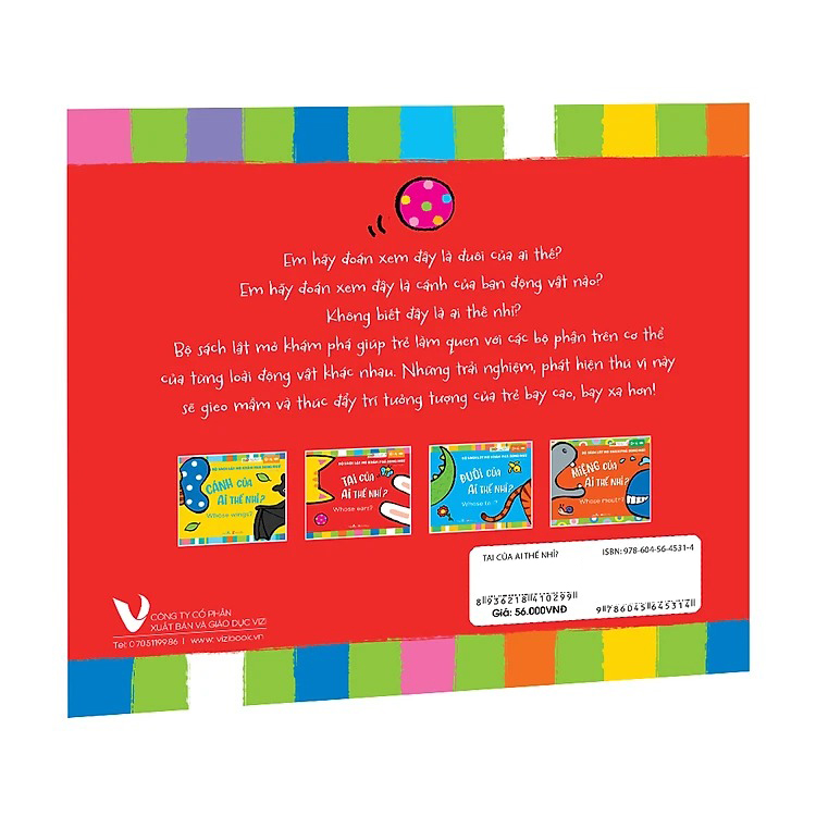 bộ sách lật mở khám phá song ngữ - tai của ai thế nhỉ? - whose ears? - Ảnh 5