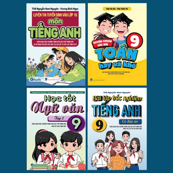 Bộ Sách Luyện Thi Vào Lớp 10 - Môn Tiếng Anh + Ngữ Văn + Toán (Bộ 4 Cuốn)