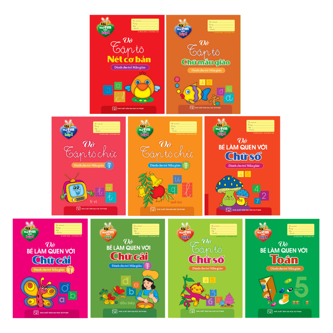 bộ sách mai em vào lớp 1 - dành cho trẻ 4-5 tuổi (túi 9 cuốn) (tái bản 2024) - Ảnh 2