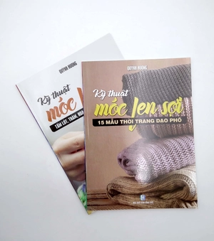 bộ sách móc len sợi 15 mẫu thời trang + móc len sợi tấm lót, thảm (bộ 2 cuốn) - Ảnh 9