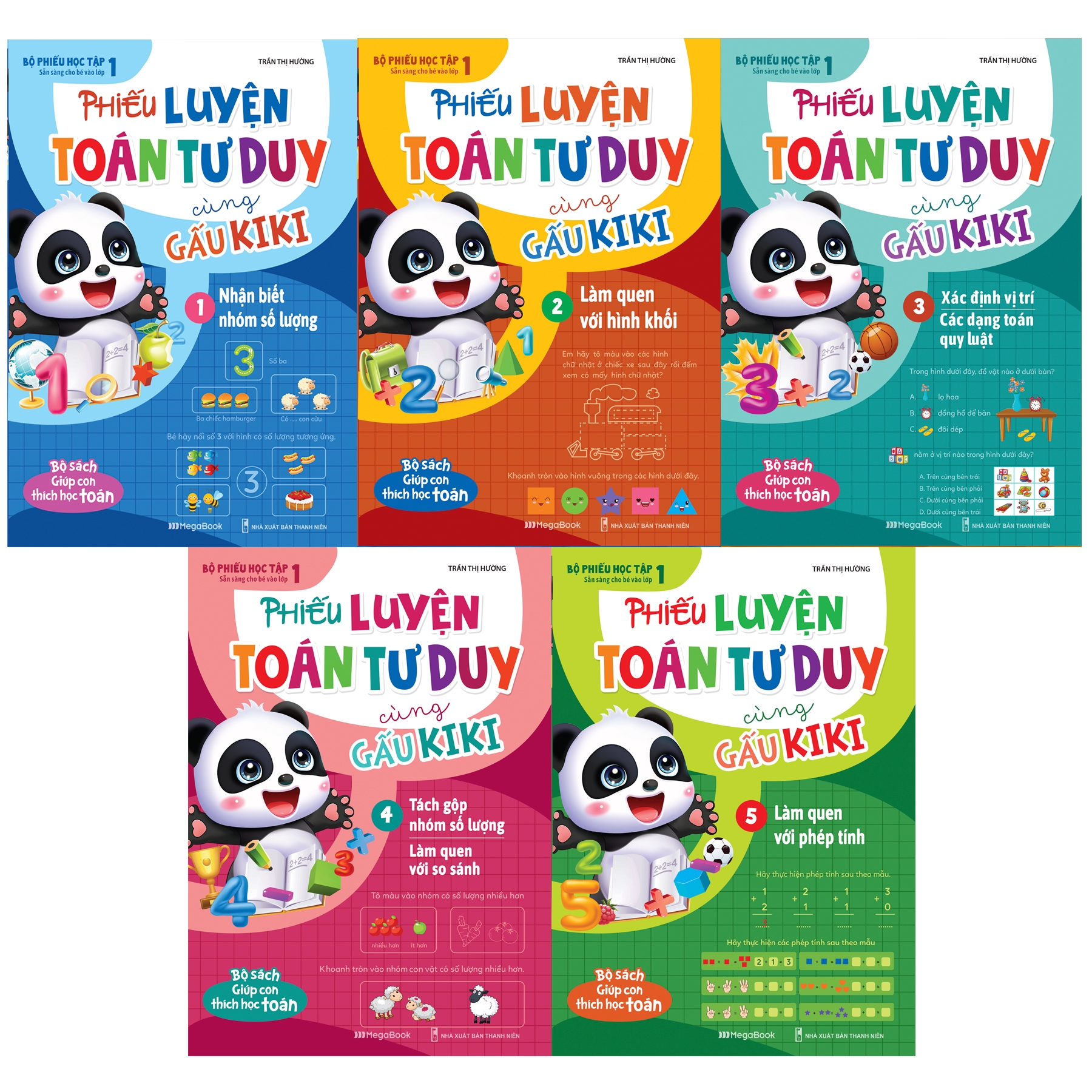 bộ sách phiếu luyện toán tư duy cùng gấu kiki (bộ 5 cuốn) - Ảnh 2