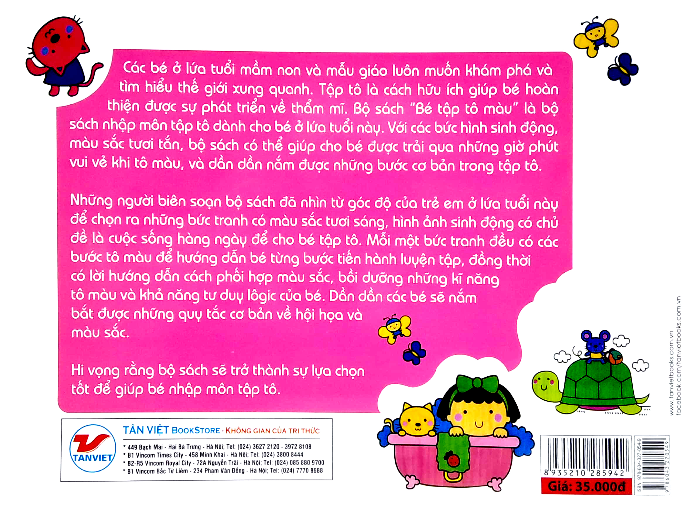 bộ sách thú vị dành cho bé nhập môn tập tô - bé tập tô màu - màu hồng - Ảnh 6