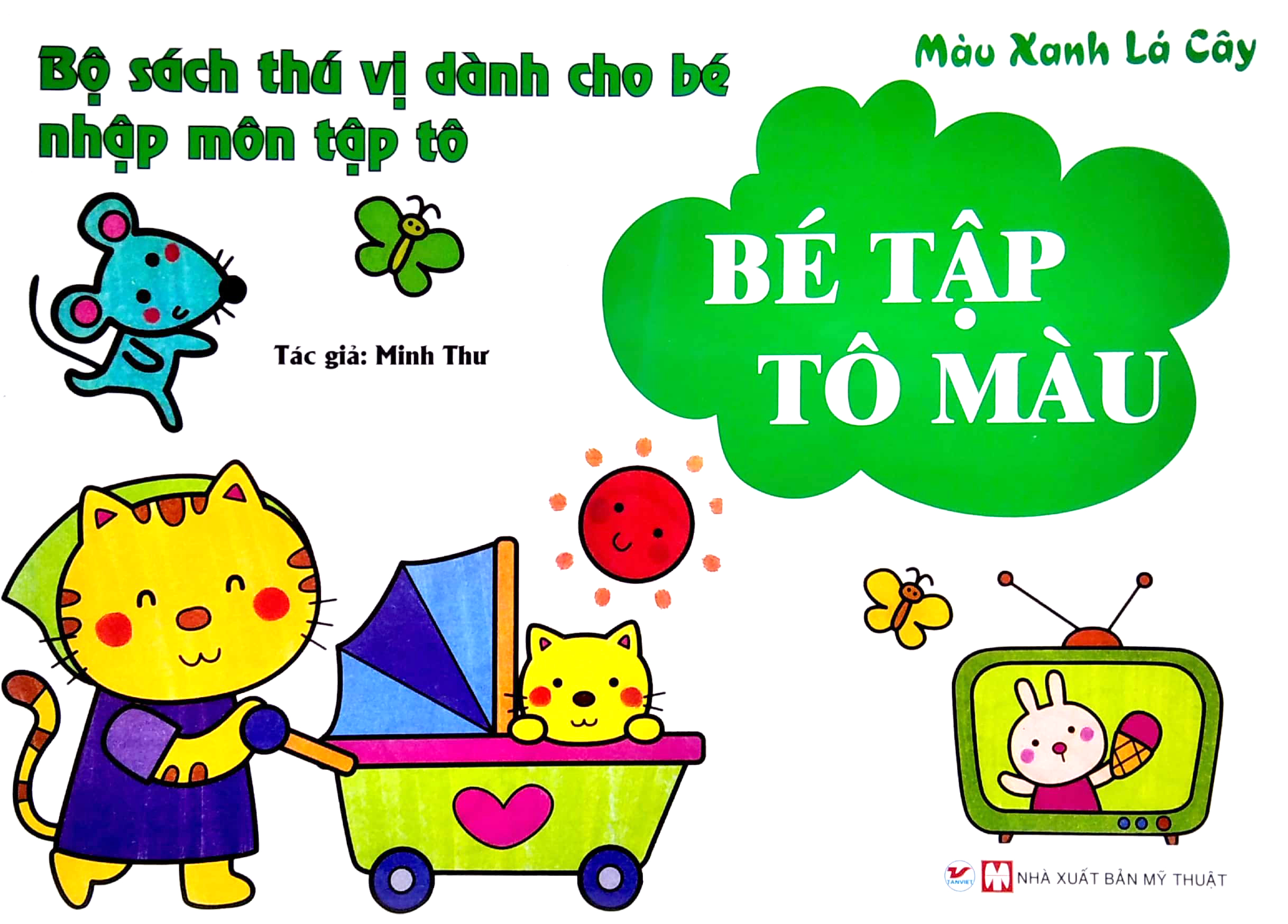 bộ sách thú vị dành cho bé nhập môn tập tô - bé tập tô màu - màu xanh lá cây - Ảnh 2