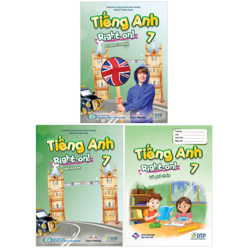 Bộ Sách Tiếng Anh 7 - Right On! - Student's Book + Workbook + Vở Ghi Chép (Bộ 3 Cuốn)
