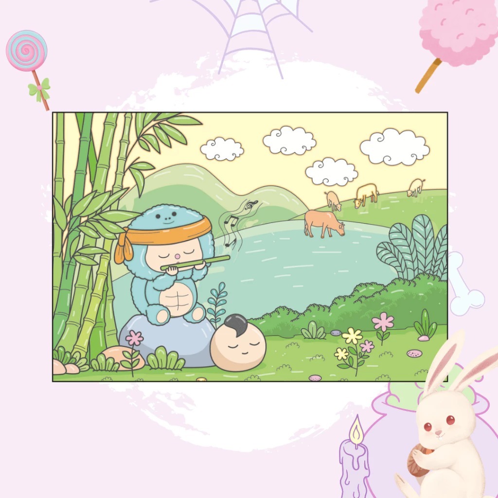 bộ sách tô màu baby three ở thế giới cổ tích + baby three 12 con giáp ở vương quốc ngọt ngào (bộ 2 cuốn) - tặng kèm sách trang điểm thần tượng âm nhạc hàn quốc ngẫu nhiên - Ảnh 10