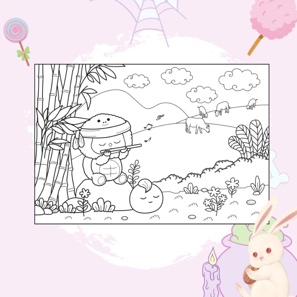 bộ sách tô màu baby three ở thế giới cổ tích + baby three 12 con giáp ở vương quốc ngọt ngào (bộ 2 cuốn) - tặng kèm sách trang điểm thần tượng âm nhạc hàn quốc ngẫu nhiên - Ảnh 11