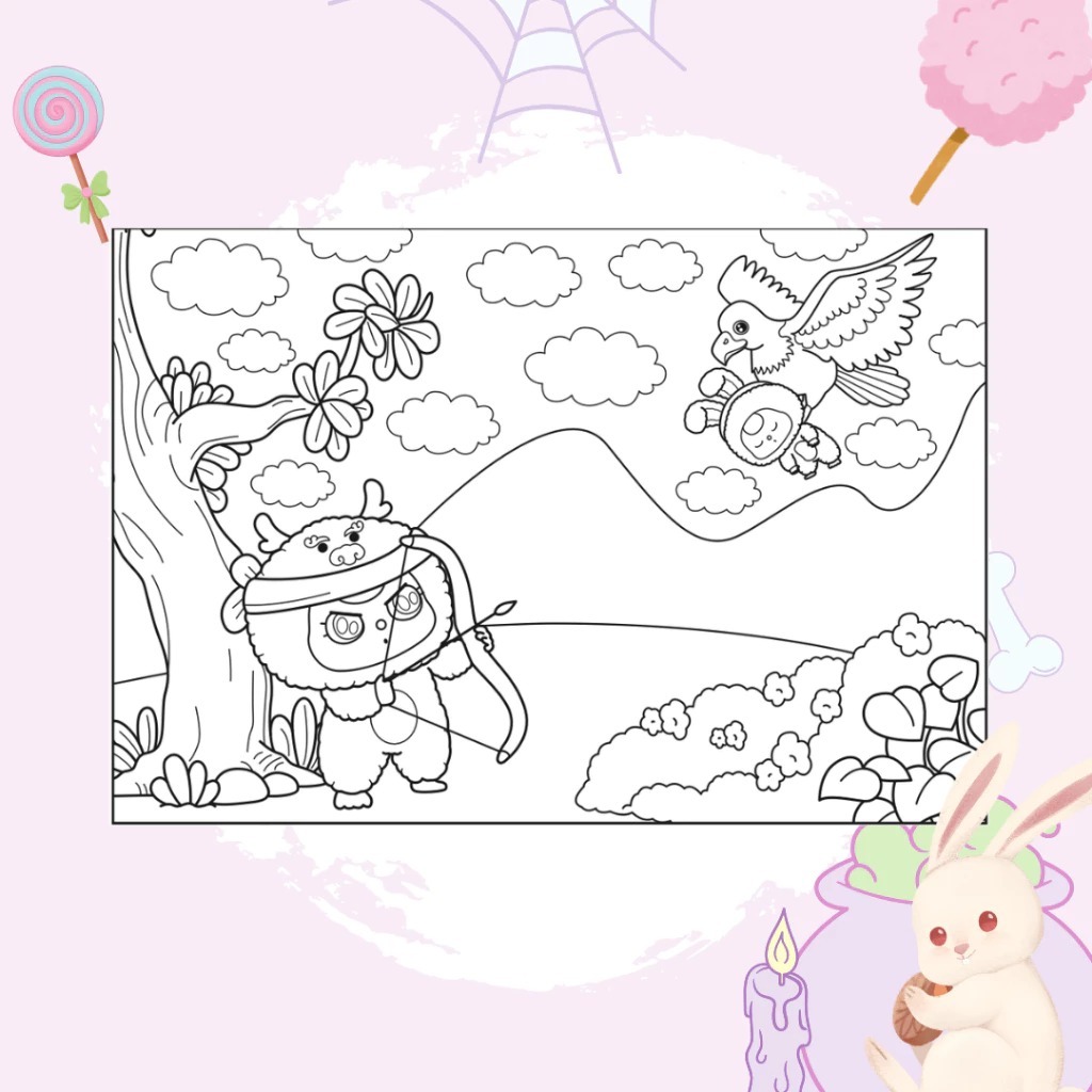 bộ sách tô màu baby three ở thế giới cổ tích + baby three 12 con giáp ở vương quốc ngọt ngào (bộ 2 cuốn) - tặng kèm sách trang điểm thần tượng âm nhạc hàn quốc ngẫu nhiên - Ảnh 7