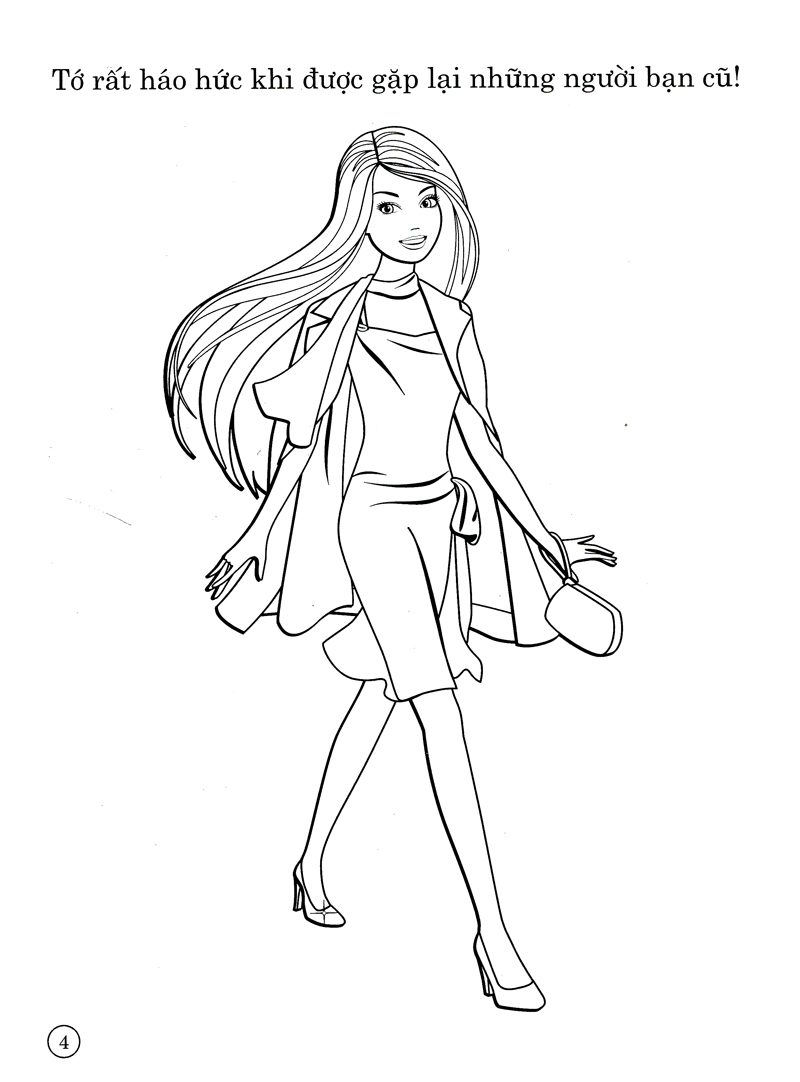 bộ sách tô màu có dán hình - barbie xinh đẹp (bộ 4 cuốn) - Ảnh 12