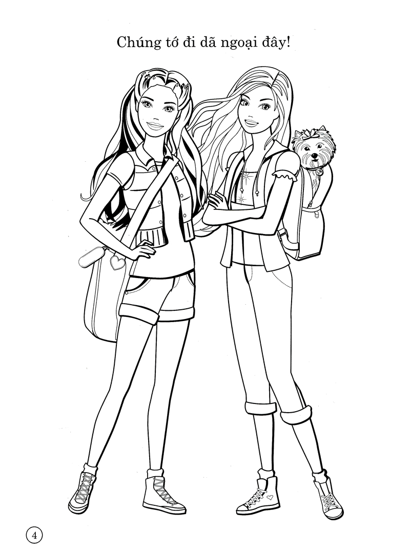 bộ sách tô màu có dán hình - barbie xinh đẹp (bộ 4 cuốn) - Ảnh 5