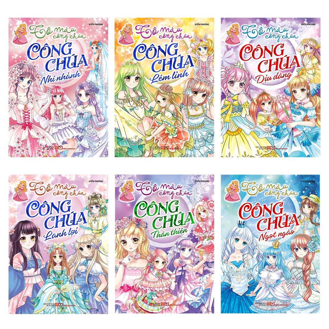 bộ sách tô màu công chúa (bộ túi 6 cuốn) - Ảnh 2