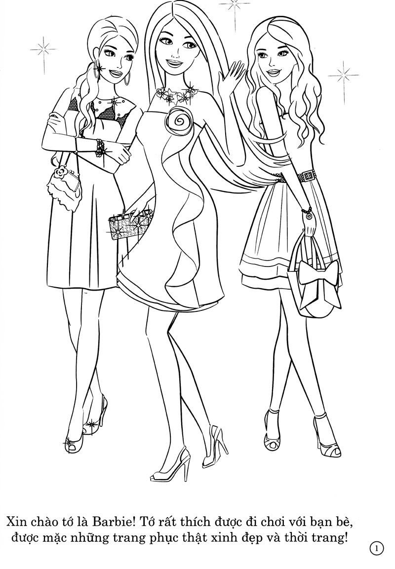 bộ sách tô màu khổ lớn berbie - 50 đề can bóc dán đề can (bộ 3 cuốn) - Ảnh 3