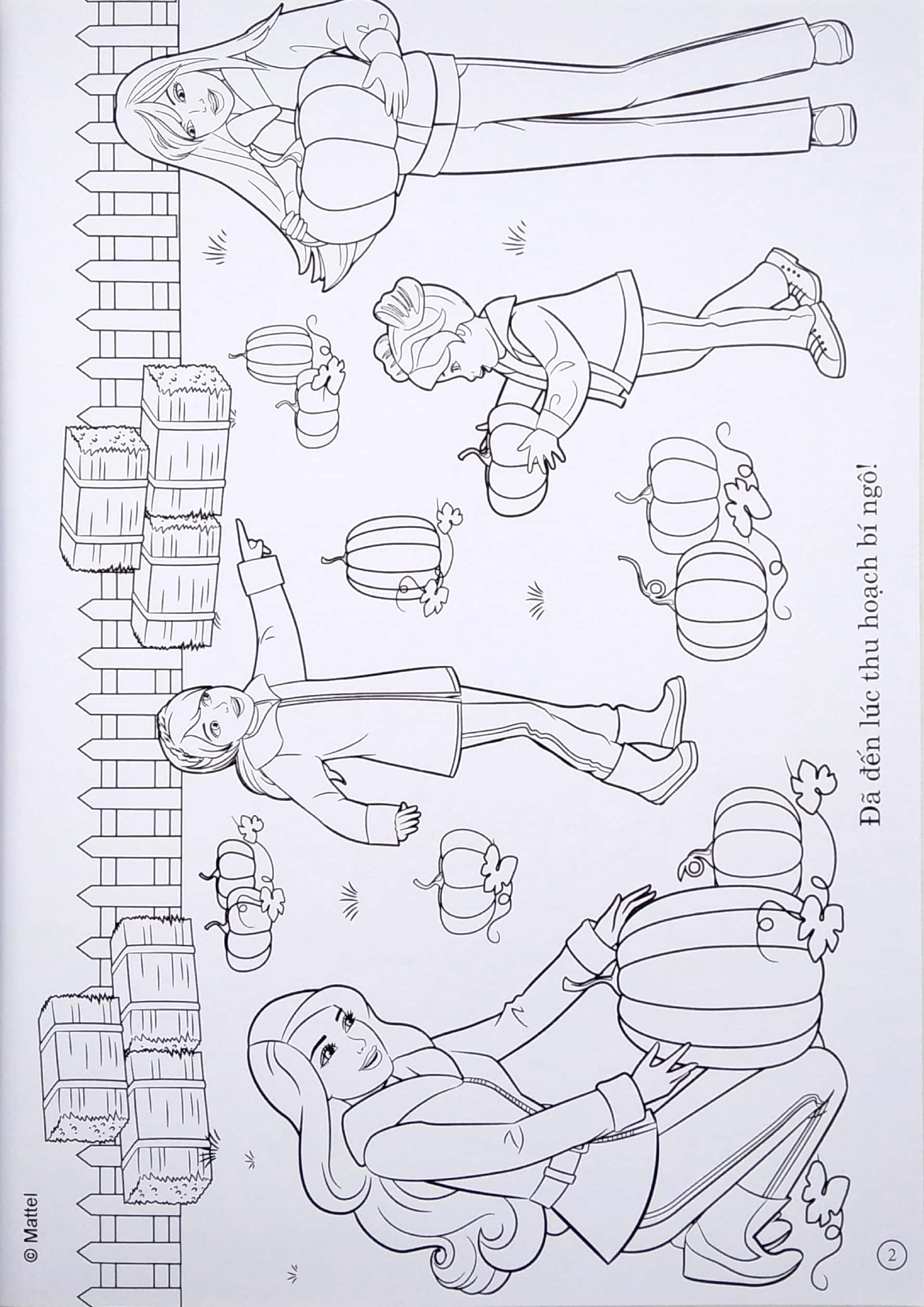 bộ sách tô màu khổ lớn berbie - 50 đề can bóc dán đề can (bộ 3 cuốn) - Ảnh 9
