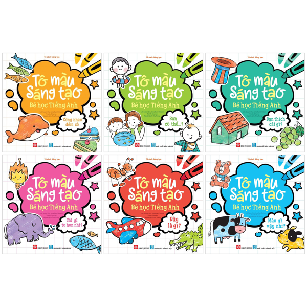 Bộ Sách Tô Màu Sáng Tạo - Bé Học Tiếng Anh (Bộ 6 Cuốn)