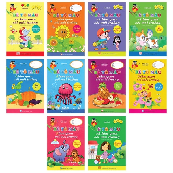 bộ sách tô màu và làm quen với môi trường dành cho bé (bộ 10 cuốn)