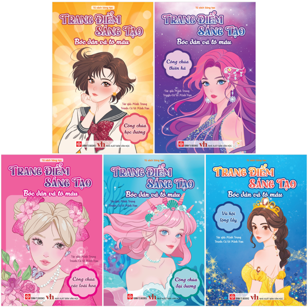 Bộ Sách Trang Điểm Sáng Tạo - Bóc Dán Và Tô Màu (Bộ 5 Cuốn)
