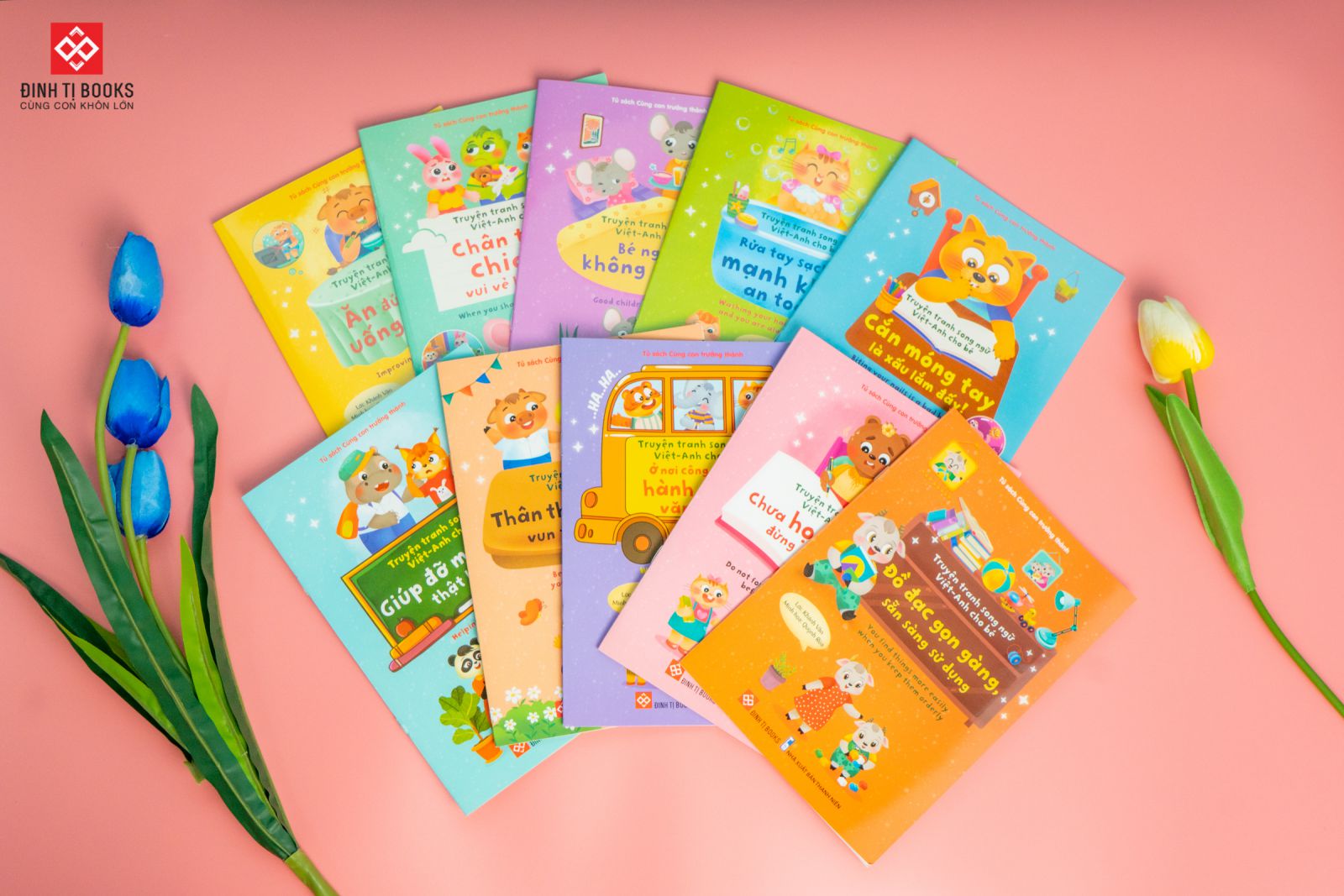 bộ sách truyện tranh song ngữ việt-anh cho bé (bộ 10 cuốn) - Ảnh 2