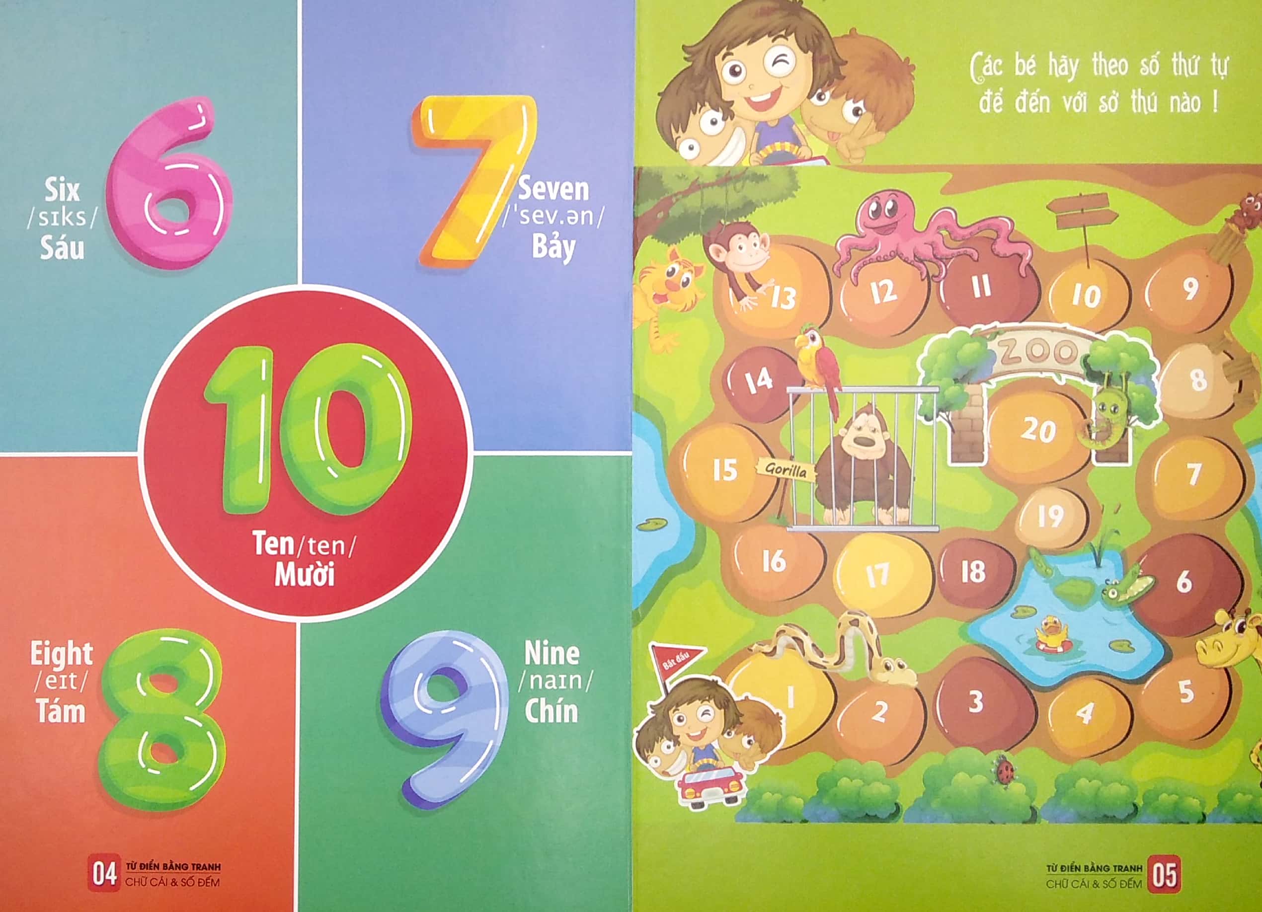 bộ sách từ điển bằng tranh: hoa, quả, rau củ - chữ cái và số đếm - phương tiện giao thông (bộ 3 cuốn) - Ảnh 10