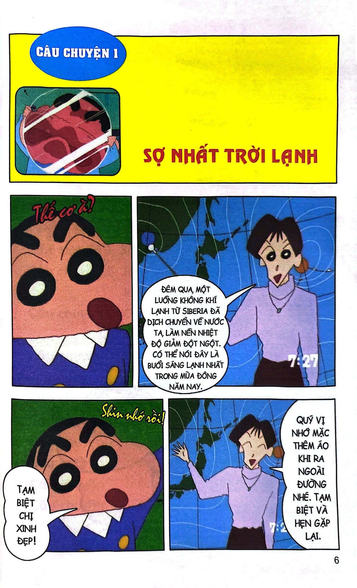 bộ shin - cậu bé bút chì - phiên bản hoạt hình màu - tập 11 - cu shin và trải nghiệm trượt tuyết (tái bản 2024) - Ảnh 5