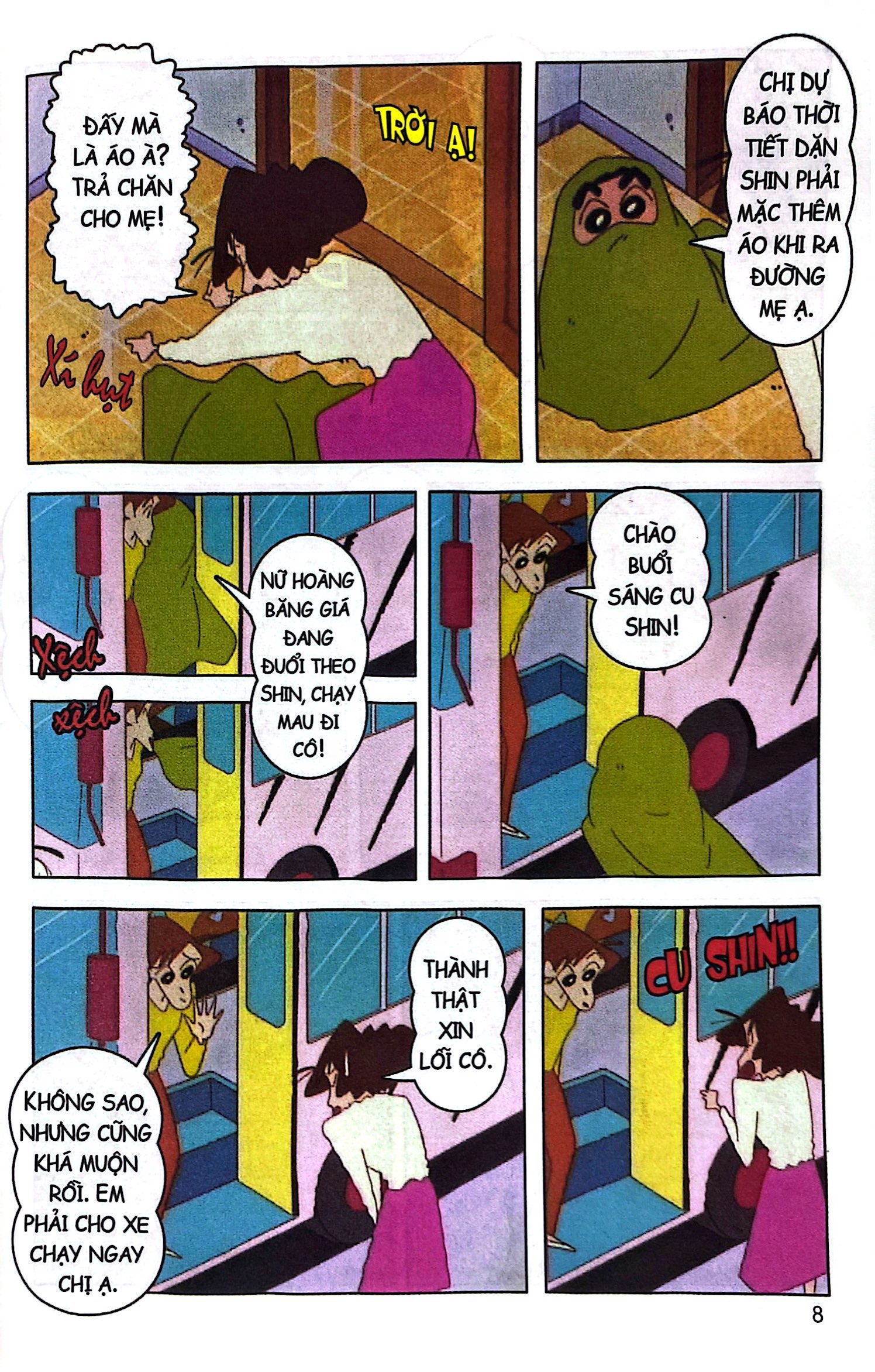 bộ shin - cậu bé bút chì - phiên bản hoạt hình màu - tập 11 - cu shin và trải nghiệm trượt tuyết (tái bản 2024) - Ảnh 7