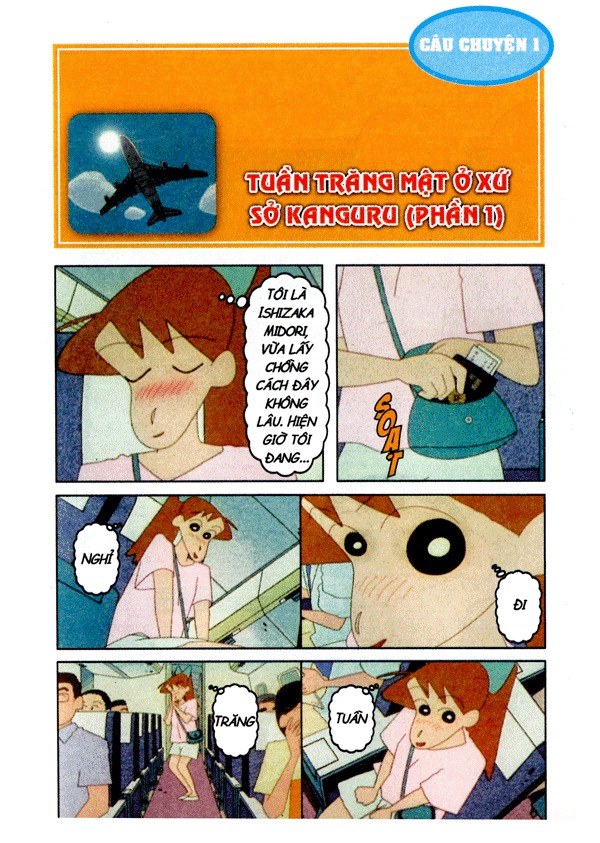 bộ shin - cậu bé bút chì - phiên bản hoạt hình màu - tập 45 - tuần trăng mật ở xứ sở kanguru (tái bản 2023) - Ảnh 2