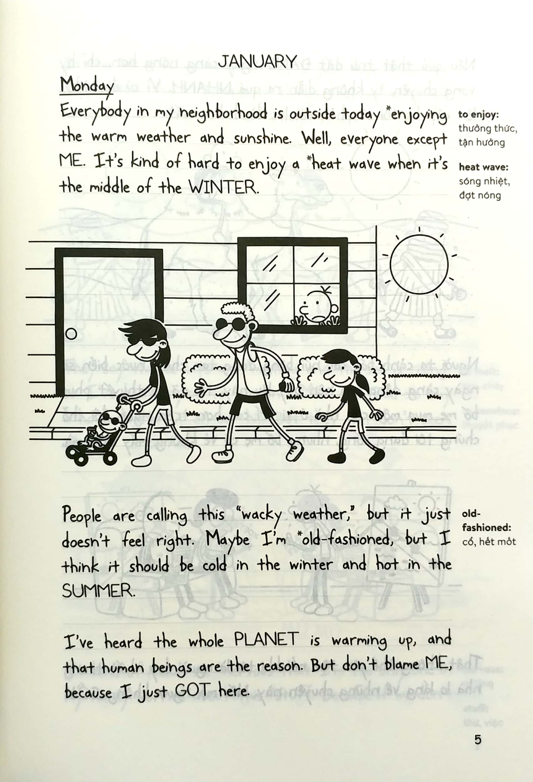 bộ song ngữ việt - anh - diary of a wimpy kid - nhật ký chú bé nhút nhát - tập 13: đại chiến trên tuyết - the meltdown - Ảnh 4