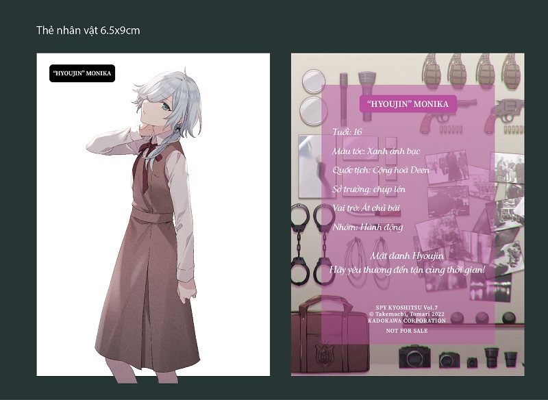 bộ spy room - lớp học điệp viên - tập 7: hyoujin monika - bản đặc biệt - tặng kèm bookmark + thẻ nhân vật + huy hiệu - Ảnh 4