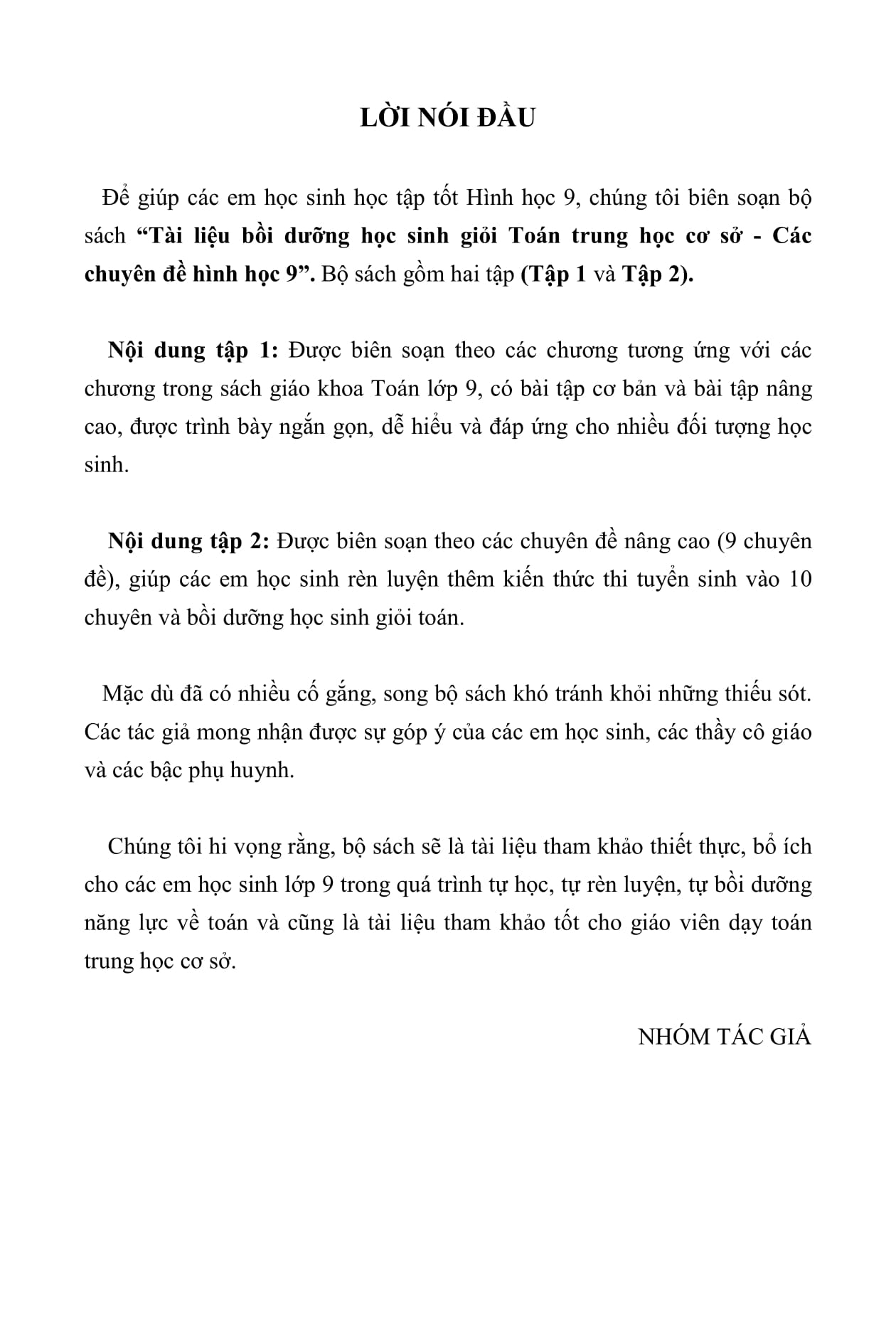 bộ tài liệu bồi dưỡng học sinh giỏi toán thcs các chuyên đề hình học 9 - tập 1 - Ảnh 4