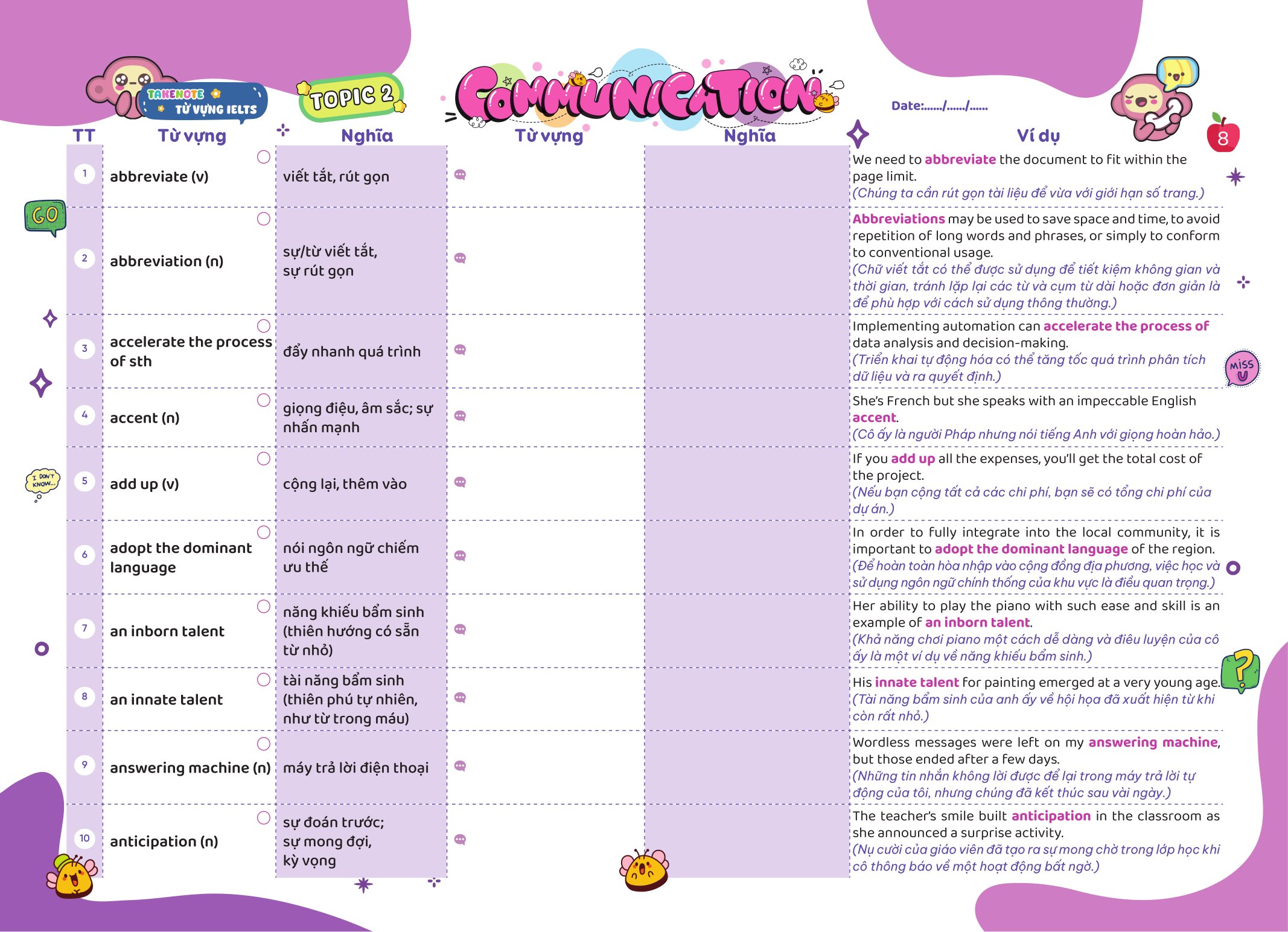 Bộ
						
										
										Take Note - Từ Vựng IELTS - Cung Cấp 1300 Từ Vựng Band 6.5 Theo Chủ Đề - Ảnh 4